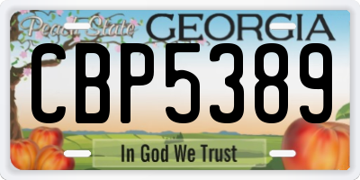 GA license plate CBP5389