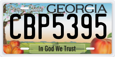 GA license plate CBP5395