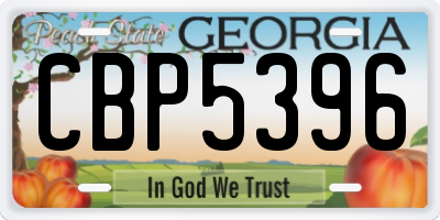 GA license plate CBP5396