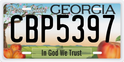 GA license plate CBP5397