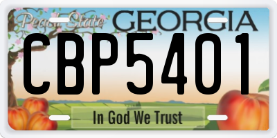 GA license plate CBP5401