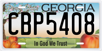 GA license plate CBP5408