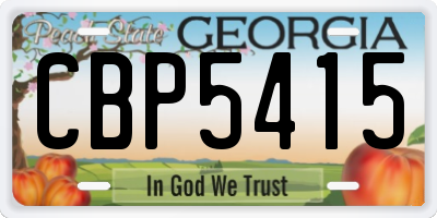 GA license plate CBP5415