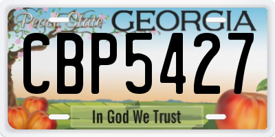 GA license plate CBP5427