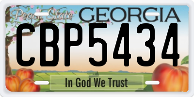 GA license plate CBP5434