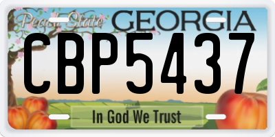 GA license plate CBP5437