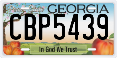 GA license plate CBP5439