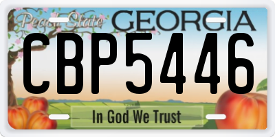 GA license plate CBP5446