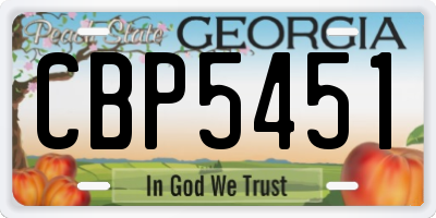 GA license plate CBP5451