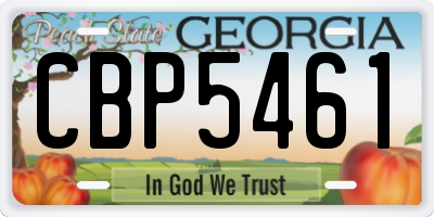 GA license plate CBP5461