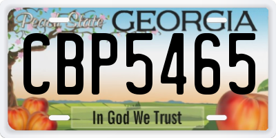 GA license plate CBP5465