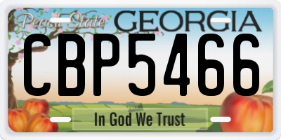 GA license plate CBP5466