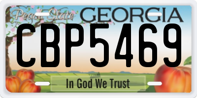 GA license plate CBP5469