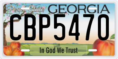 GA license plate CBP5470