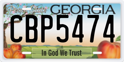 GA license plate CBP5474