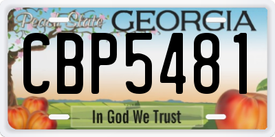 GA license plate CBP5481