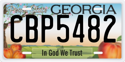 GA license plate CBP5482