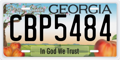 GA license plate CBP5484