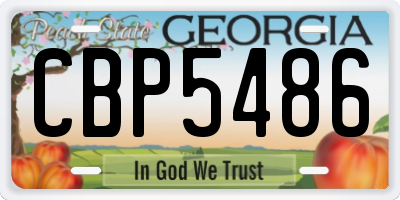 GA license plate CBP5486