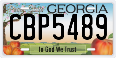 GA license plate CBP5489