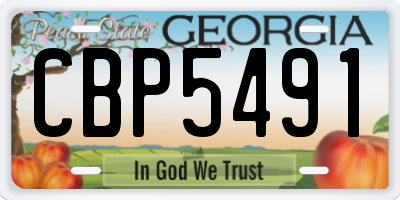 GA license plate CBP5491