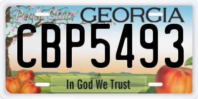 GA license plate CBP5493