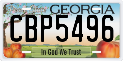GA license plate CBP5496