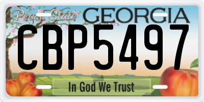 GA license plate CBP5497