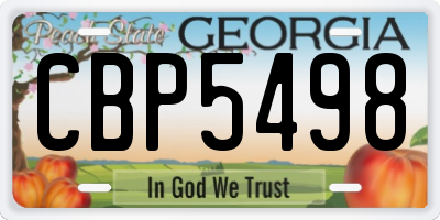 GA license plate CBP5498