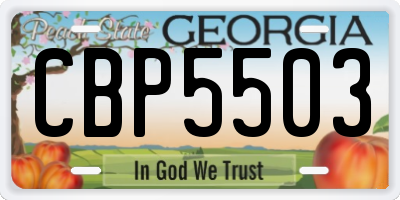 GA license plate CBP5503