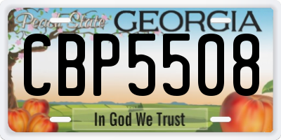 GA license plate CBP5508