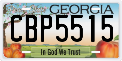 GA license plate CBP5515