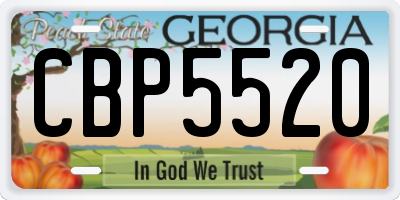 GA license plate CBP5520
