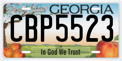 GA license plate CBP5523