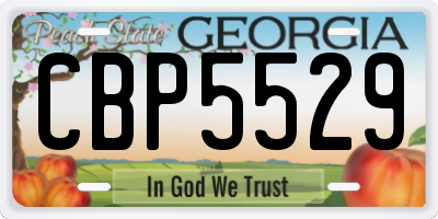GA license plate CBP5529