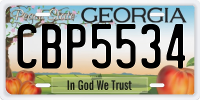 GA license plate CBP5534