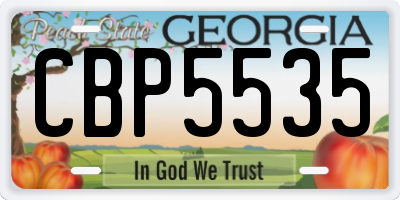 GA license plate CBP5535