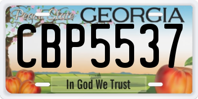 GA license plate CBP5537