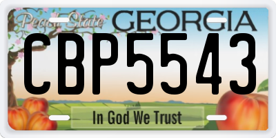 GA license plate CBP5543