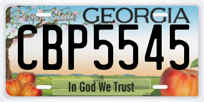GA license plate CBP5545