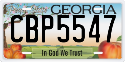 GA license plate CBP5547