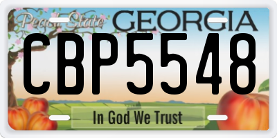 GA license plate CBP5548