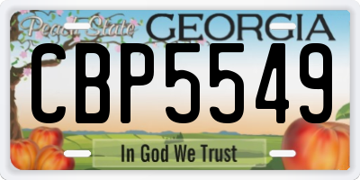 GA license plate CBP5549