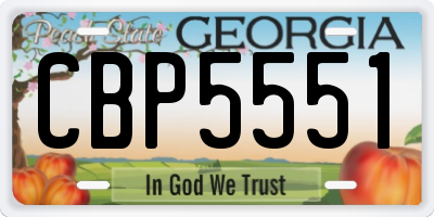GA license plate CBP5551