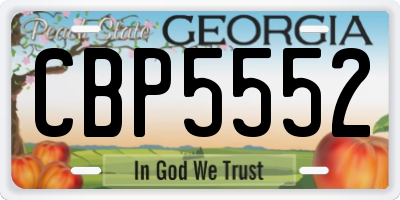 GA license plate CBP5552