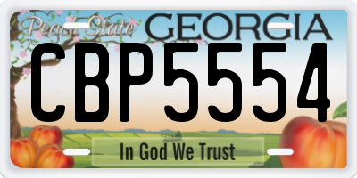 GA license plate CBP5554