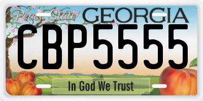 GA license plate CBP5555