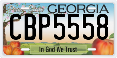 GA license plate CBP5558