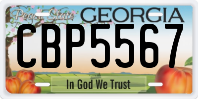 GA license plate CBP5567