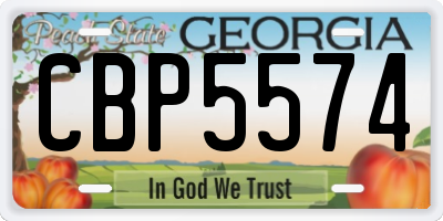 GA license plate CBP5574